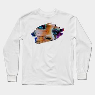 Girl Graffiti Splash Art Print Long Sleeve T-Shirt